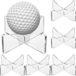 Mudder Basketball Stand 3.54×1.3 Inch Bulk, Acrylic Ball Stand for Display, Clear Holder for Football Basketball Soccer Volleyball Rugby