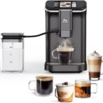 Fully Automatic Espresso Machine, 20 Bar Cappuccino Latte Machine With Optimized Frother and Convenient One-Touch Control Panel, Single/Double Shot, Removable Water Tank, Black