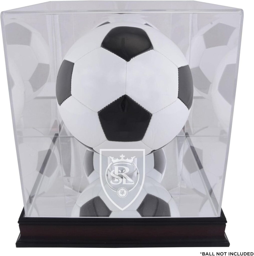 Real Salt Lake Mahogany Team Logo Soccer Ball Display Case – Soccer Ball Logo Display Cases ”Case Only”