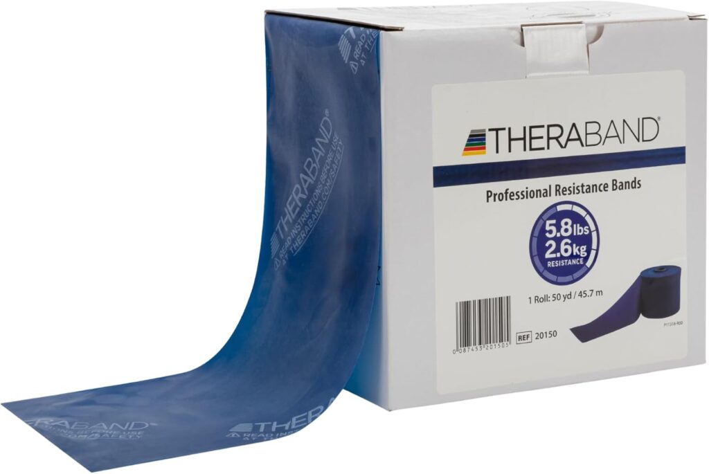 THERABAND Resistance Band, Black, Special Heavy, 50-Yard Roll, Latex Elastic Band for Exercise