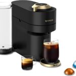 Nespresso Festive Vertuo Pop+ Coffee and Espresso Maker by Breville, Matte Black Gold