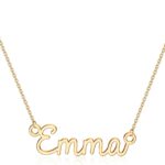 Turandoss Custom Name Necklace Personalized, 14K Gold Plated Name Pendant Necklace Dainty Name Necklace Personalized Jewelry Gifts for Women