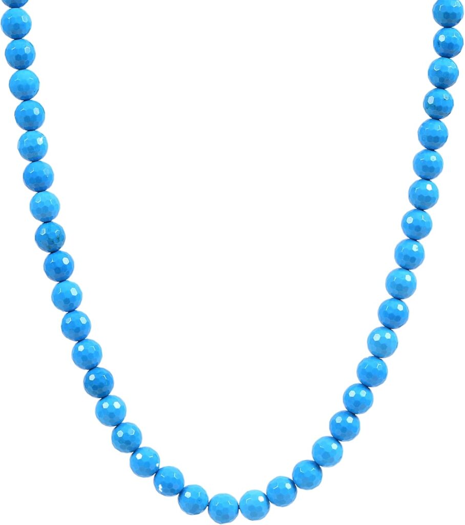 Multicolor Natural Stone Beaded Strand Necklace – 8mm 10mm Round Gemstone Beads, Handmade Jewelry for Women & Men 20Inch