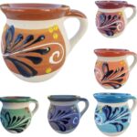 Hand-Painted Mexican clay Mugs, Floral Ceramic Coffee cups, Artisan Handmade Talavera Jarritos Mexican Mugs Tazas de Mexico (Mixed, Single (1))