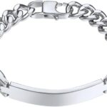 PROSTEEL Custom Bracelets for Men Women, Name Date Initial Quote Engraved Personalized Bracelet, Stainless Steel ID Bracelets, 7.5″/8.3″/9″, Come with Box