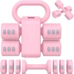 2-in-1 Adjustable Dumbbells Set, 4 Levels Weight Dumbbells Set for Women Men, Each 2.2/3.3/4.4/5.5lb Hand Weights with Kettlebell Form for Home Gym Exercise Training