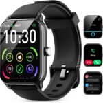 WMK Smart Watches for Women Men, 1.85″ AI Voice Smartwatch Compatible iOS Android Phone (Answer/Make Call), 3ATM Waterproof, Fitness Tracker Smart Watch 120+ Sport,24/7 SpO2 Sleep Heart Rate Monitor