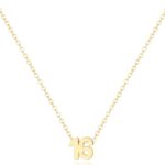 18K Gold Plated Number Necklace for Women,Lucky Number Necklace Personalized Jewelry Birthday Gift