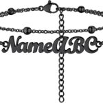 PROSTEEL Trendy Handcuffs Design/Customize Words Ankle Bracelet For Women, 316L Stainless Steel Anklets Silver/Gold/Black Tone, Hypoallergenic, Come with Box