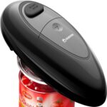 Effortless One-Touch Electric Can Opener, Safety Automatic Can Opener with Smooth Edge Fits All Cans Sizes, Battery operated Can Opener for Seniors with Weak Hands,Arthritis (black)