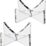 Acrylic Ball Stand Holder Display Stand for Football Basketball Soccer, Volleyball Rugby Sports Ball Storage Rack, Trophy Autograph Memorabilia Display Cases (3.54×1.3 inch, Clear)