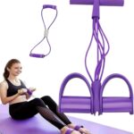 21 Fitness Resistance Bands-6 Tube Pedal Ankle Puller with 8 Shape Resistance Band,Multifunction Tension Rope, for Strength Training, Tummy, Waist, Arm, Leg Slimming, Home Gym Exercise Equipment