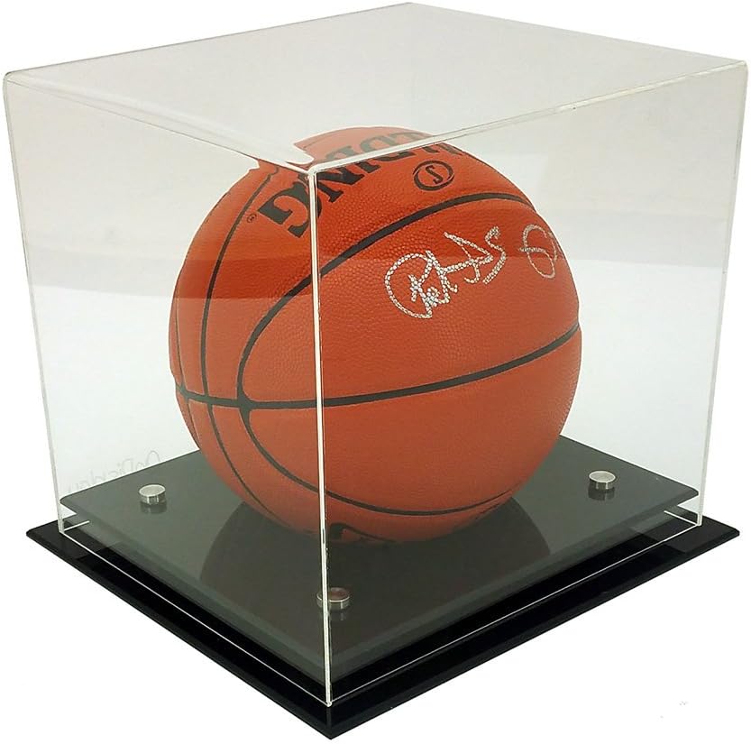 OnDisplay Deluxe UV-Protected Basketball/Soccer Ball Display Case – Luxe Clear Acrylic Polished Memorabilia Display