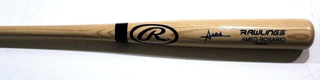 Amed Rosario Cleveland Guardians Signed Rawlings Baseball Bat W/JSA COA Blonde – Autographed MLB Bats