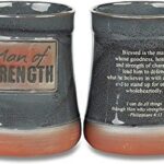Abbey Gift Man of Strength Pottery Mug, Grey, 20 oz (56805T)