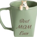 DIHOclub Best Mom Ever Ceramic Mug – Handcrafted Squirrel Sculpture Coffee Cup, Unique Mother’s Day Gift for Coffee Lovers(12oz)