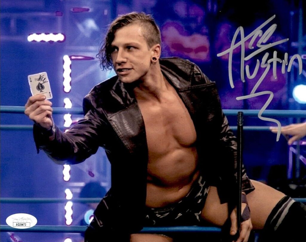 Ace Austin Signed Impact Entrance 8×10 Photo JSA COA – Autographed Soccer Photos