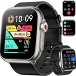 Smart Watch for Men Women, 1000 mAh 100 Day Battery Life, 1.85″ Fitness Tracker Bluetooth Call/Make Calls, IP68 Waterproof, 120+ Sport Modes, 24/7 Heart Rate/Sleep Monitor Fitness Watch, iOS/Android