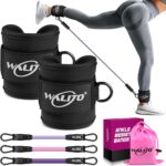 WALITO Ankle Resistance Bands with Cuffs, Exercise Bands for Legs and Butt, Booty Workout Equipment for Kickbacks and Hip Fitness Training
