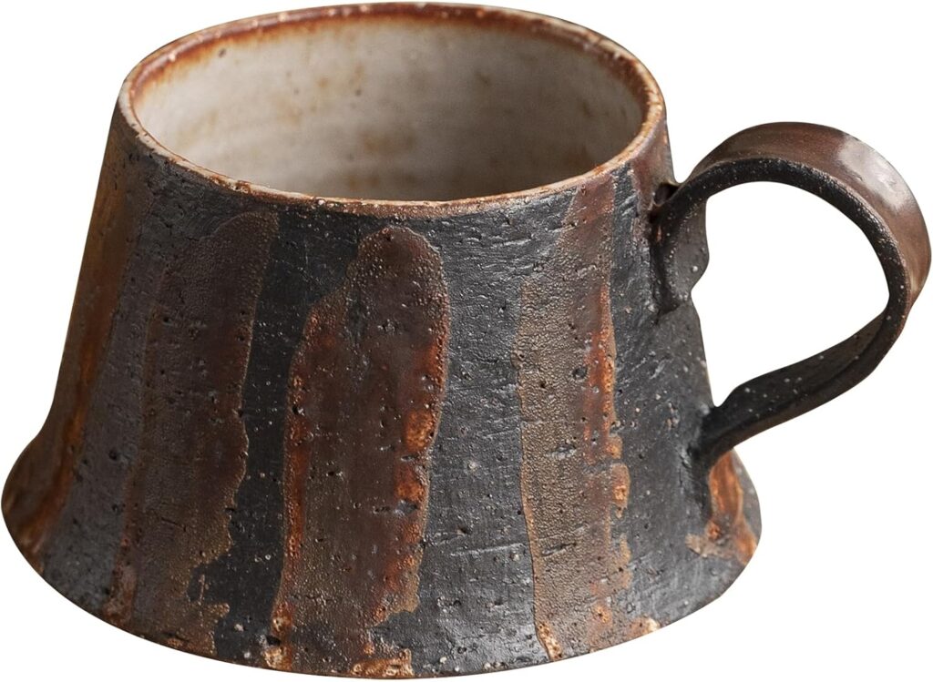 Handmade Ceramic Coffee Mug, 5.5 ounces Pottery Coffee Mugs, Handmade Kiln Glazed Coffee Mug,Unique Uneven Surface Tea cup for Office and Home, Microwave and Dishwasher Safe, Gifts for Women & Men
