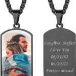 FindChic Creative Photo Necklace Personalized for Men Women Dog Tag/Square/Round/Angel Wing/Cat/Oval Shaped Stainless Steel/18K Gold Plated Picture Pendant Custom Text Memorial Jewelry, with Gift Box