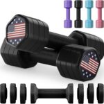 Zempox Adjustable Dumbbell Set of 2, 4 in 1 Hand Weights for Women at Home, 5 lb Weights Dumbbells set of 2, Each 2lb 3lb 4lb 5lb with TPU Soft Rubber Handle for Home Gym Exercise Training