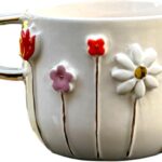 Handmade Ceramic Mug 12 oz Pottery Coffee Tea Cup 24K Gold Plated Handcrafted Office and Home,Birthday Valentines and Mothers Day