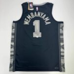Autographed/Signed Victor Wembanyama San Antonio Spurs Black Authentic Swingman Statement Edition Basketball Jersey Fanatics COA