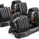 FEIERDUN 15-in-1 Adjustable Dumbbell Set, 5-52.5lb Free Weight Dumbbells, Quick Adjust Weight Set with Non-slip Handles and Tray, Dumbbells for Home Gym Exercise Strength Training, Unisex