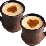 2 Handmade Clay Potbelly Coffee Mugs – Earthenware 5oz(150ml) – Nordic Viking Diner Mugs for Coffee & Tea