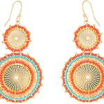 Badu Seed Beaded Circle Beads Earrings Bohemian Dangle Earrings Handmade Bead Fashion Jewelry Drop Earrings for Women