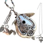 Birdhouse Necklace • The 1951 “Magnolia Silverware Birdhouse,Vintage Handmade Hollow Bird Pendant Necklace for Bird Lovers Jewelry Collectors