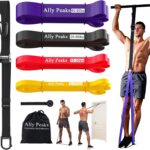 Ally Peaks Pull Up Assistance Bands，Heavy Duty Resistance Band for Pull Up Bar，Adjustable Weight/Size with Fabric Feet/Knee Rest Pull up bands,Up to 410lbs Assistance，resistance bands and assist bands