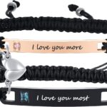 MEALGUET Personalized Couple Bracelet Customized Couple Bracelets Set Mutual Attraction Custom Name Relationship Bracelet Personalized Gift for Men Women