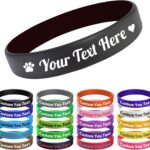 5-5000 Pcs Custom Rubber Bracelets Bulk,Personalized Silicone Wristbands Customized Text/Logo/Clipart for Events,Motivation,Fundraisers,Support,Gifts,Awareness
