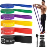 Exercise Bands，Set of 6 Resistance Bands for Working Out,Pull Up Bands Set,at Home Workout Equipment,Workout Bands for Men and Women,Instruction Guide and Carry Bag Included