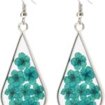 Pressed Flower Teardrop Earrings Dry Flowers Drop Dangle Fashion Jewelry