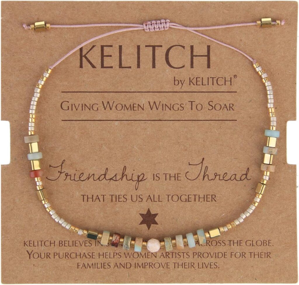 KELITCH Boho-color Crystal Shell Beaded Friendship Bracelets Handmade Strand Bracelet Bangles Jewelry For Summer