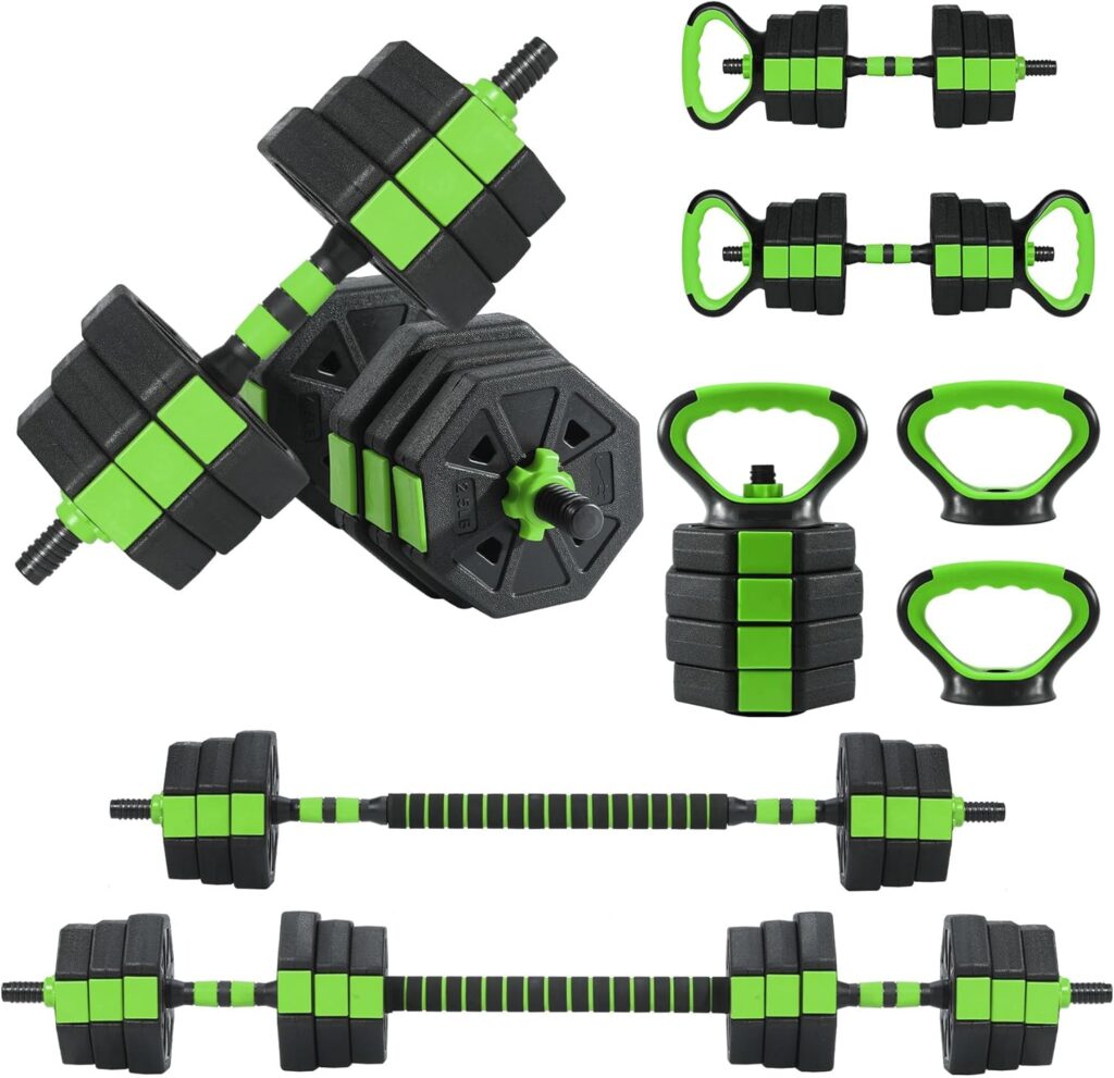 Adjustable Dumbbell Set, 44/66/88Lbs 4-in-1 Free Weights for Home Gym, Converts to Kettlebell & Barbell with Connector, Non-Slip Grip, Ideal for Men & Women Strength Training