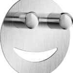 Stainless Steel Smiley Face Dish Sponge Holder, Silver Sink Caddy Organizer Storage with Suction Cup for Kitchen, Rv Apartment Kitchen Accessories Decor Scrubber