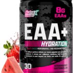 Nutrex Research EAA Hydration | EAAs + BCAA Powder | Muscle Recovery, Strength, Muscle Building, Endurance | 8G Essential Amino Acids + Electrolytes | Strawberry Watermelon 30 Serving