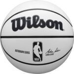 WILSON NBA Autograph Basketball – White/Brown, Size 7-29.5″
