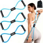 Resistance Bands, Figure 8 Resistance Band, Exercise Bands with Handles for Back, Workout Bands for Arms, Shoulder, Leg, Physical Therapy, Pilates, Home Gym Workout Equipment for Women Men