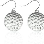 Hypoallergenic Handmade Earrings, 18mm Disc Dangle Earrings, Circle Earrings for Women, Drop Earrings Fashion Trendy