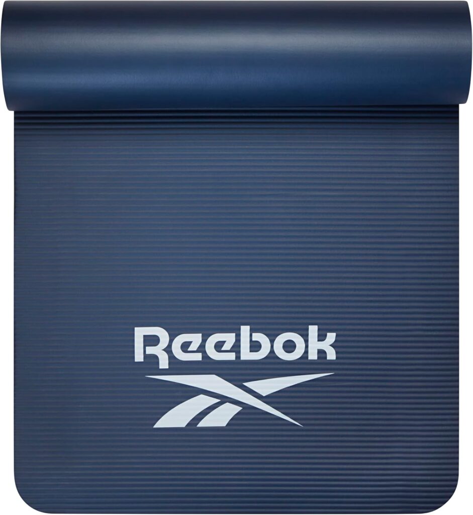Reebok Pro 10mm Extra-Thick Yoga Mat, 72″ x 24″ with Easy Carry Strap, Large Non-Slip Exercise Mat with Ridged Base for Home Workout, Pilates, Floor Exercises & Outdoor Training