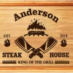 Custom Grill Cutting Board for Dad, Unique BBQ Personalized Grilling Gifts for Men, Dads Engraved Grill Custom Cutting Board, Customizable Fathers Day Gift for Him