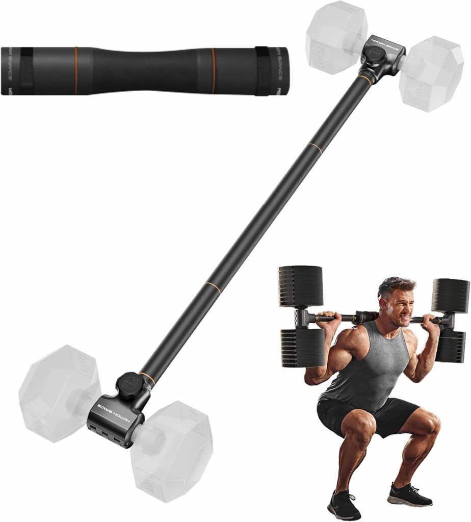 Flexible Dumbbell Converter – 260 LBS Weight Capacity Adjustable Alloy Steel Bar丨Convert Dumbbells to Barbell, Enhanced Compatibility for Wide Range of Dumbbells for Home Weight Lifting