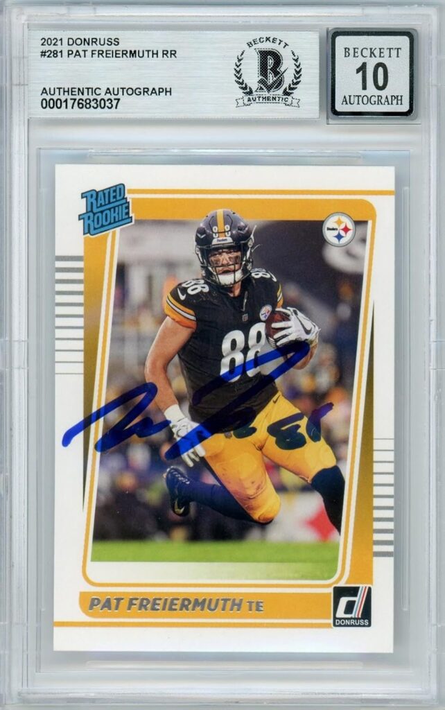 2021 Donruss #281 Pat Freiermuth RC Steelers BGS Autograph 10 – Football Slabbed Autographed Rookie Cards