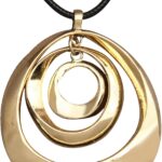 Women’s Leather Long Necklace Bohemian Necklace Circle Pendant Retro Necklaces for Women Woven Handmade Jewelry