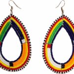 TEMBO AFRICA Maasai Beaded Earrings Handmade African Earrings Length: 3 Inches (with hooks) Boho Jewelry Gifts Handmade From Africa AE05